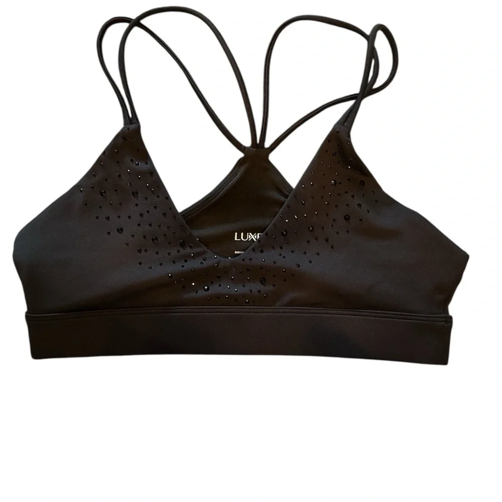 LUXEIT Black Strappy sports bra. - Picture 2 of 7